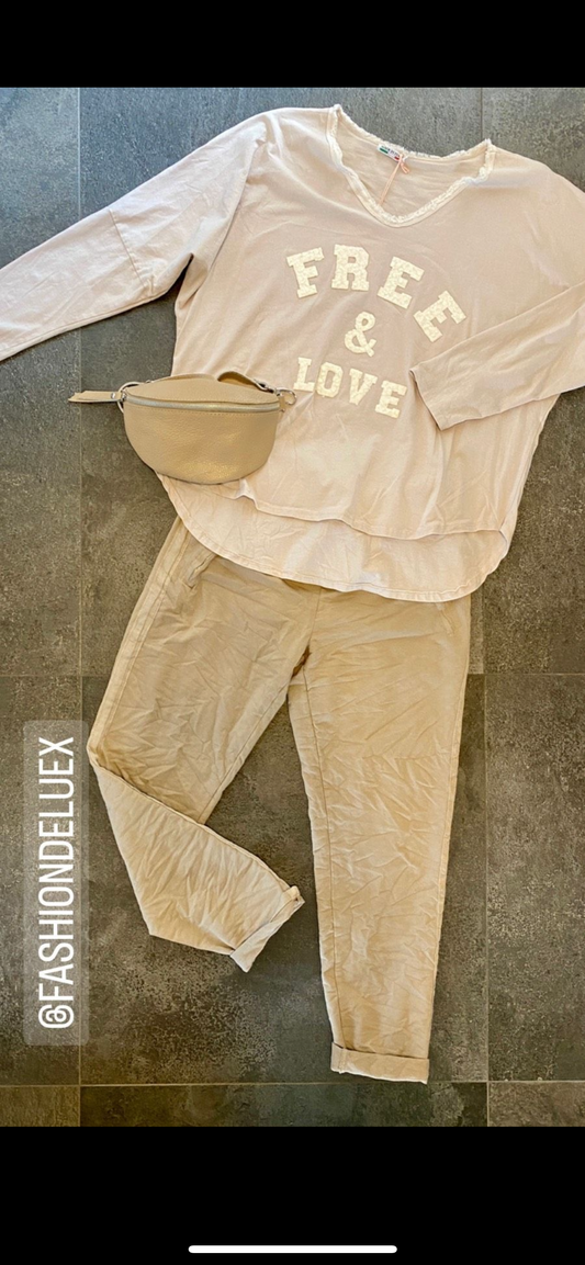 Free&Love Shirt Langarm